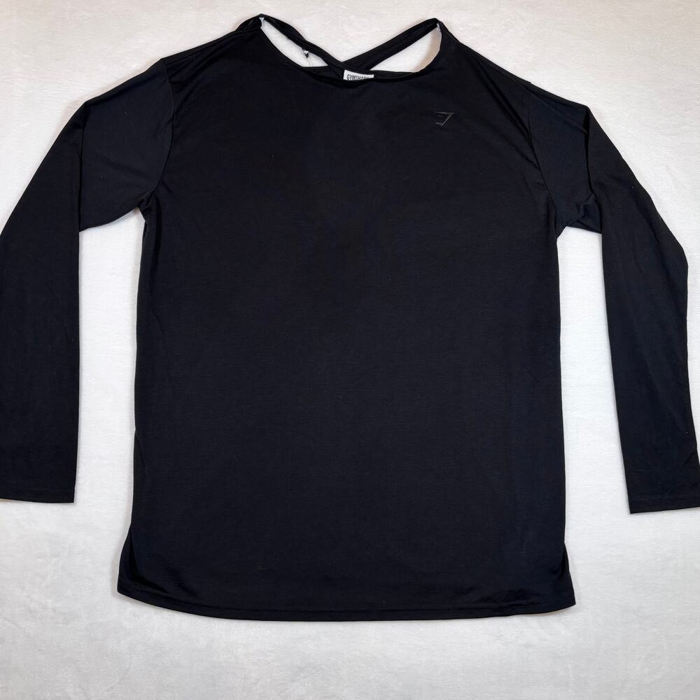 NWT Gymshark Black Super Soft Cutout Long Sleeve Yoga Top Size XS